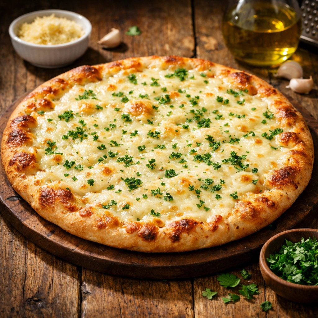 Cheese Lover Pizza at Hot Pizza & Donair Calgary — generous mozzarella cheese and parsley on fresh-baked crust